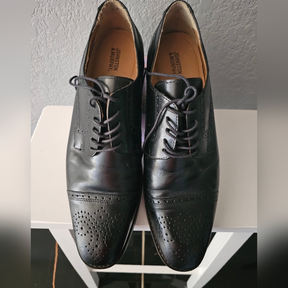 151493 SP50 LEWIS CAP TOE MEN'S SHOES 12 M BURGUNDY LEATHER JOHNSTON & MURPHY